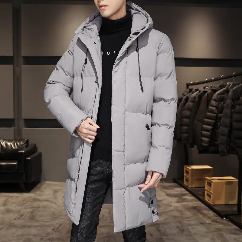 Men's Winter Cotton Parka with Multiple Pockets