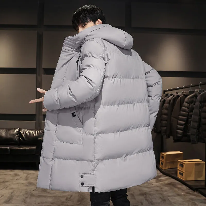 Men's Winter Cotton Parka with Multiple Pockets