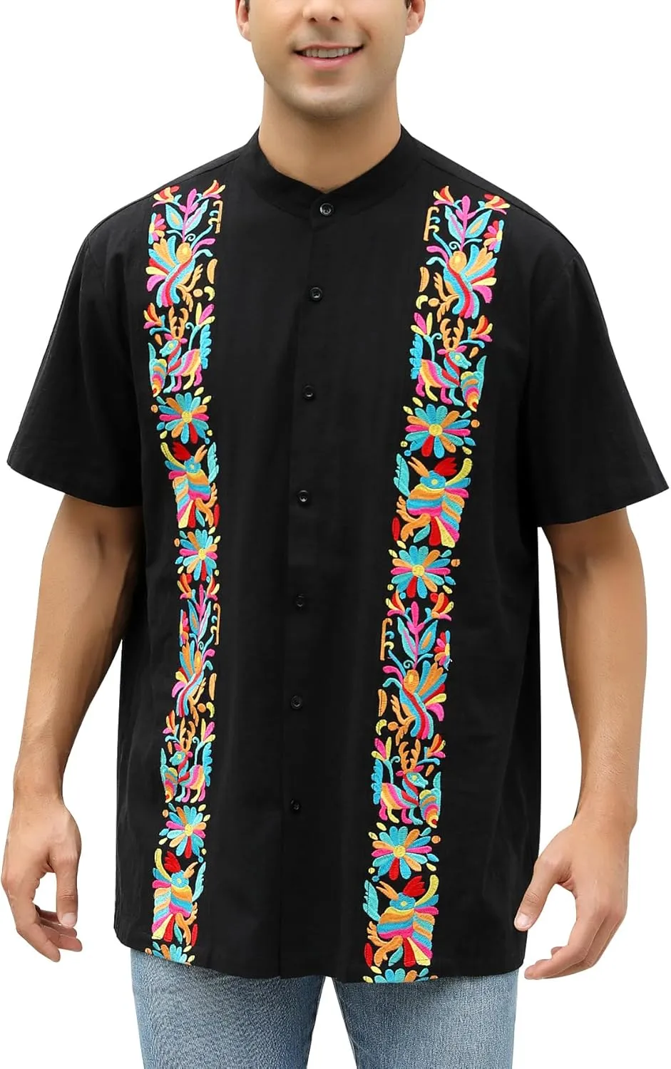Mexican Shirts for Men Traditional Men's Guayabera Dress Shirts Mens Button Up Button Down Dress Shirt Fiesta
