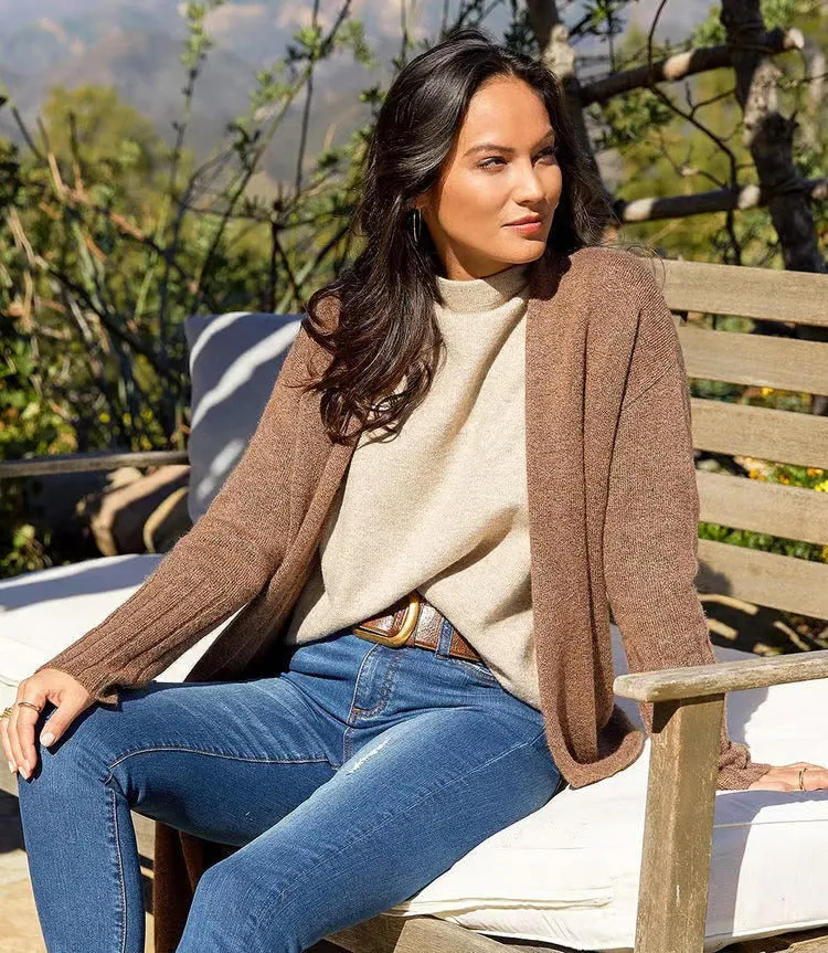 Modesty Mock Neck Sweater in Sand - Karen Kane 3N94268