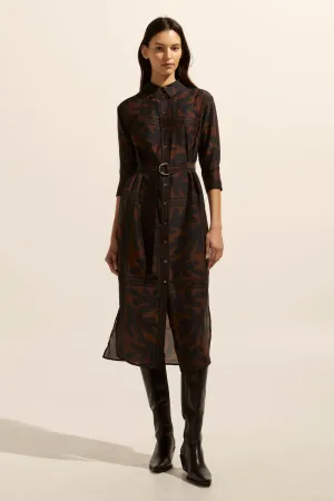 Pinpoint dress - Choc frond