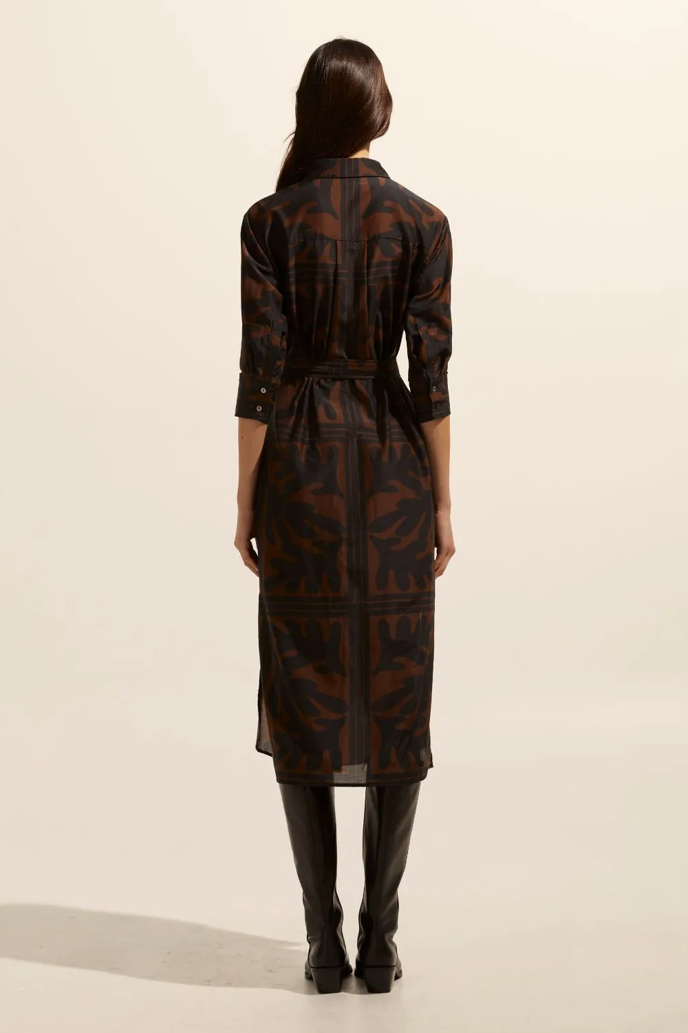 Pinpoint dress - Choc frond