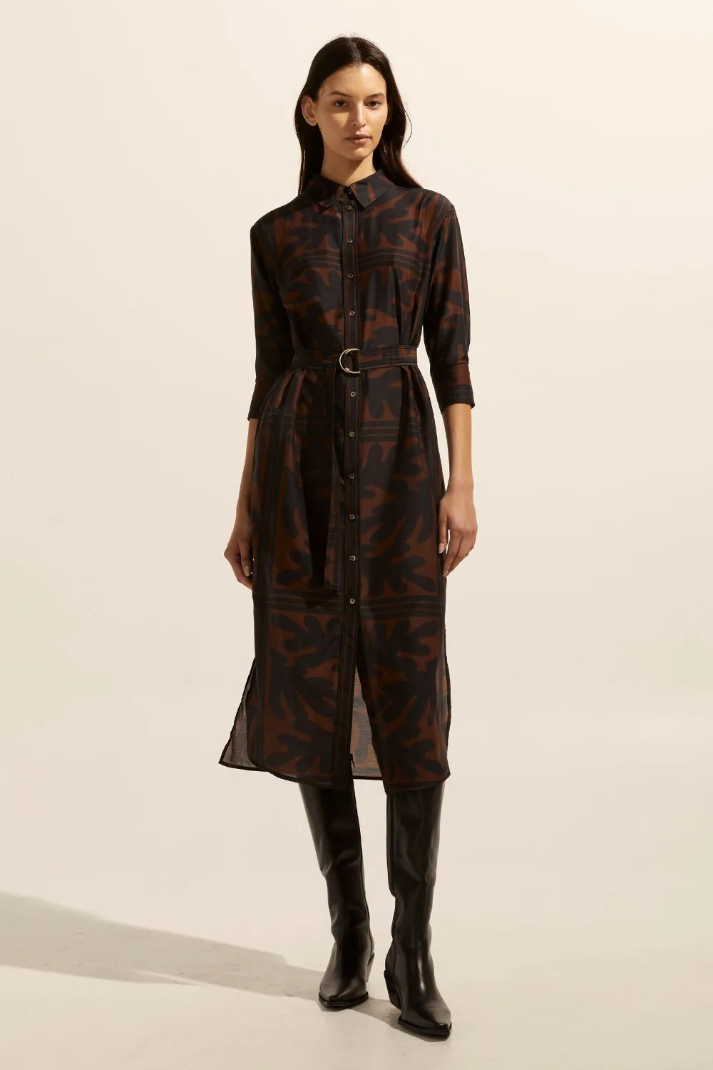 Pinpoint dress - Choc frond