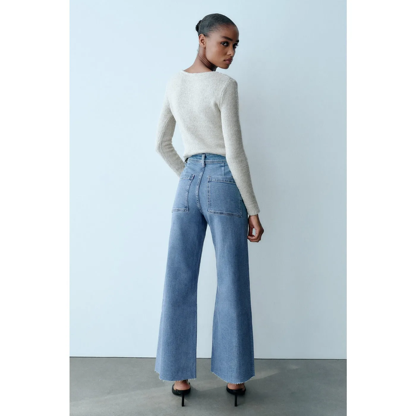 PM Blue Marine Straight Wide Jeans