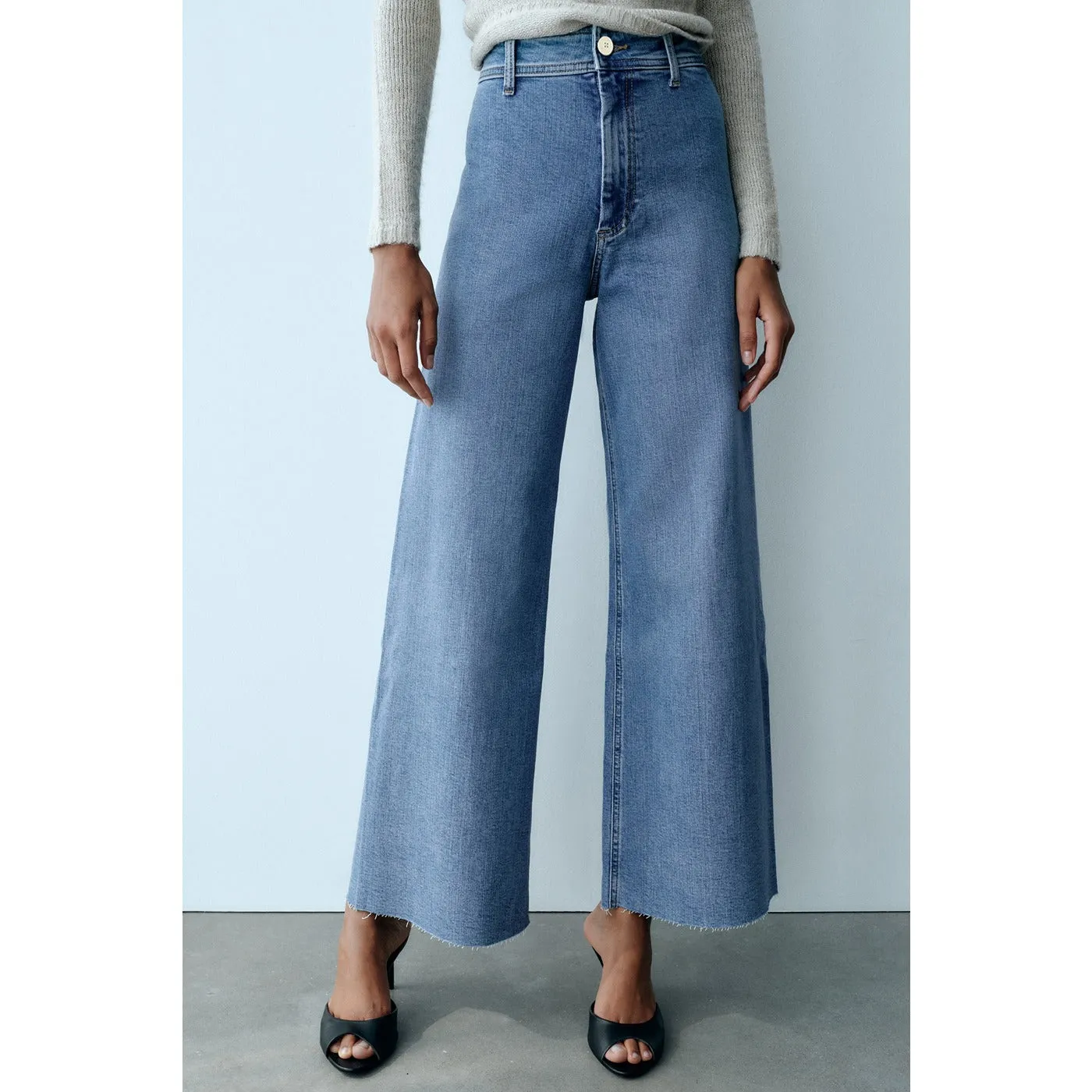 PM Blue Marine Straight Wide Jeans