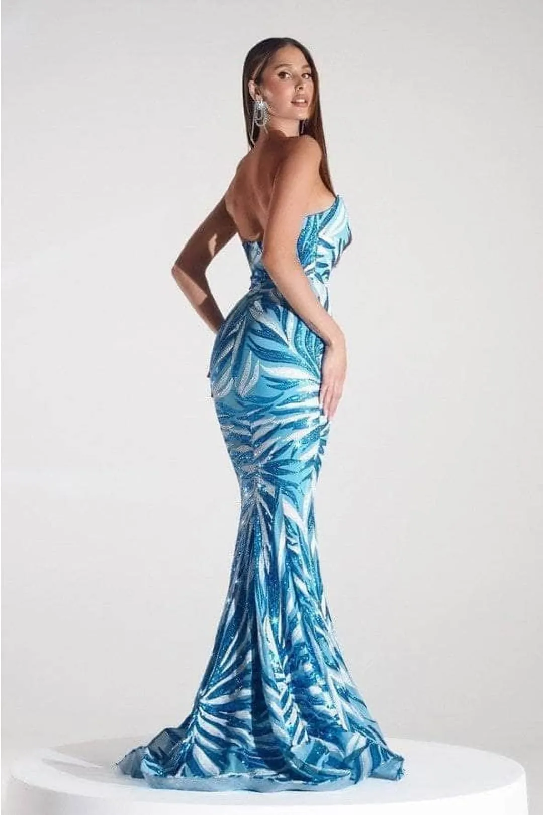 Portia and Scarlett PS22538 - long-Strapless Mermaid Gown with Sequins