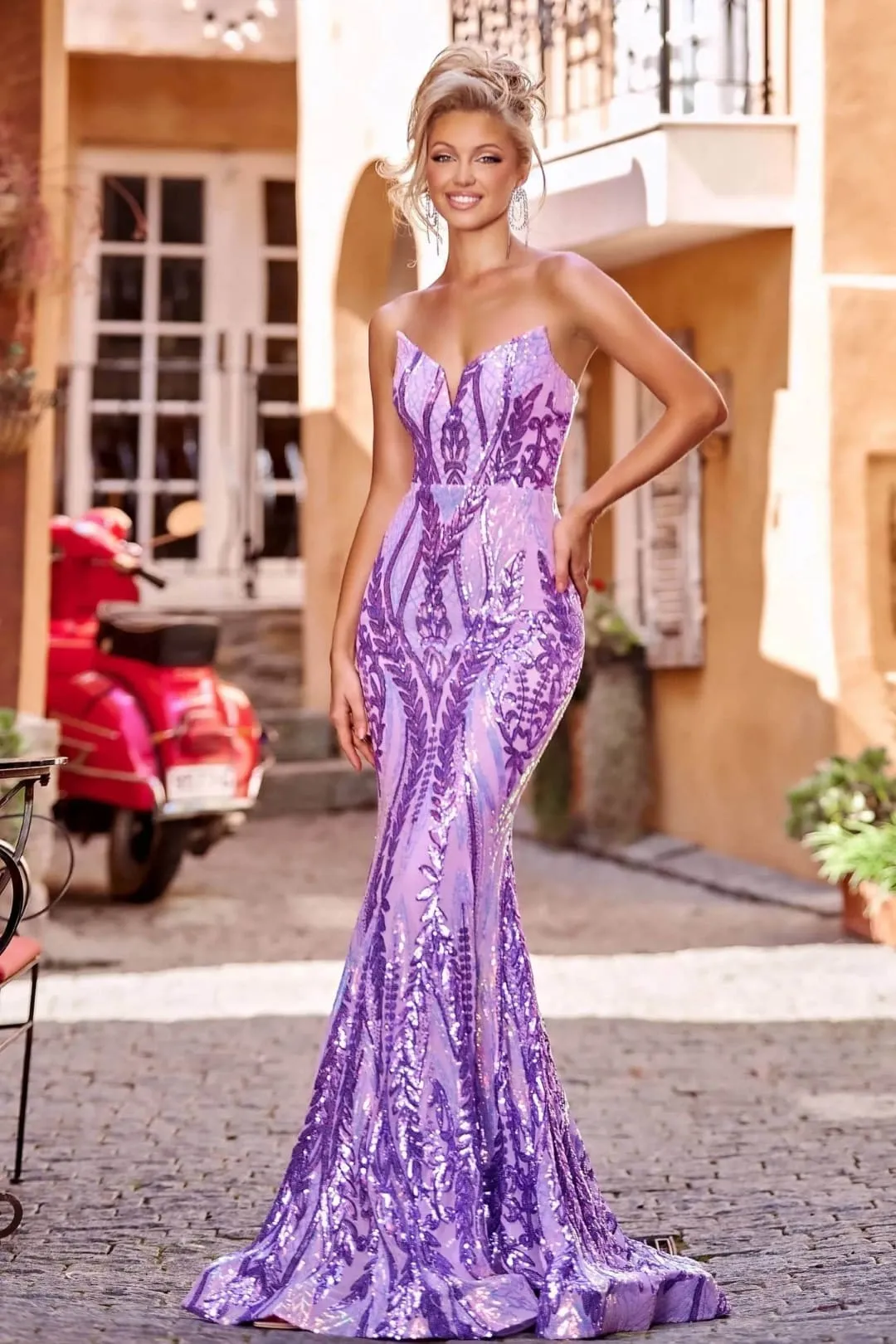 Portia and Scarlett PS22538 - long-Strapless Mermaid Gown with Sequins