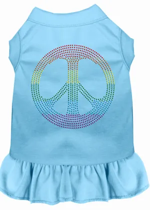 Rhinestone Rainbow Peace Dress Baby Blue Xxxl