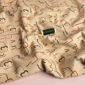 Safari Peach Soft Cotton French Terry in Beige