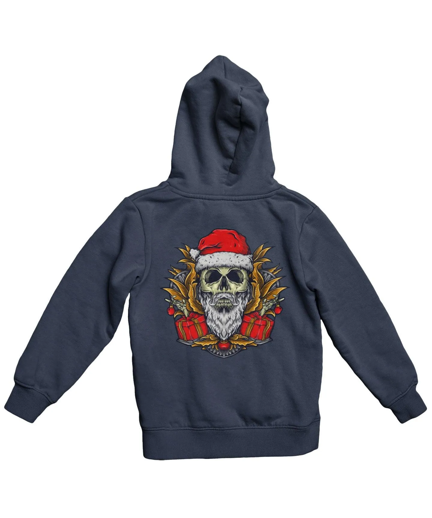 Skull Santa Back Printed Christmas Hoodie