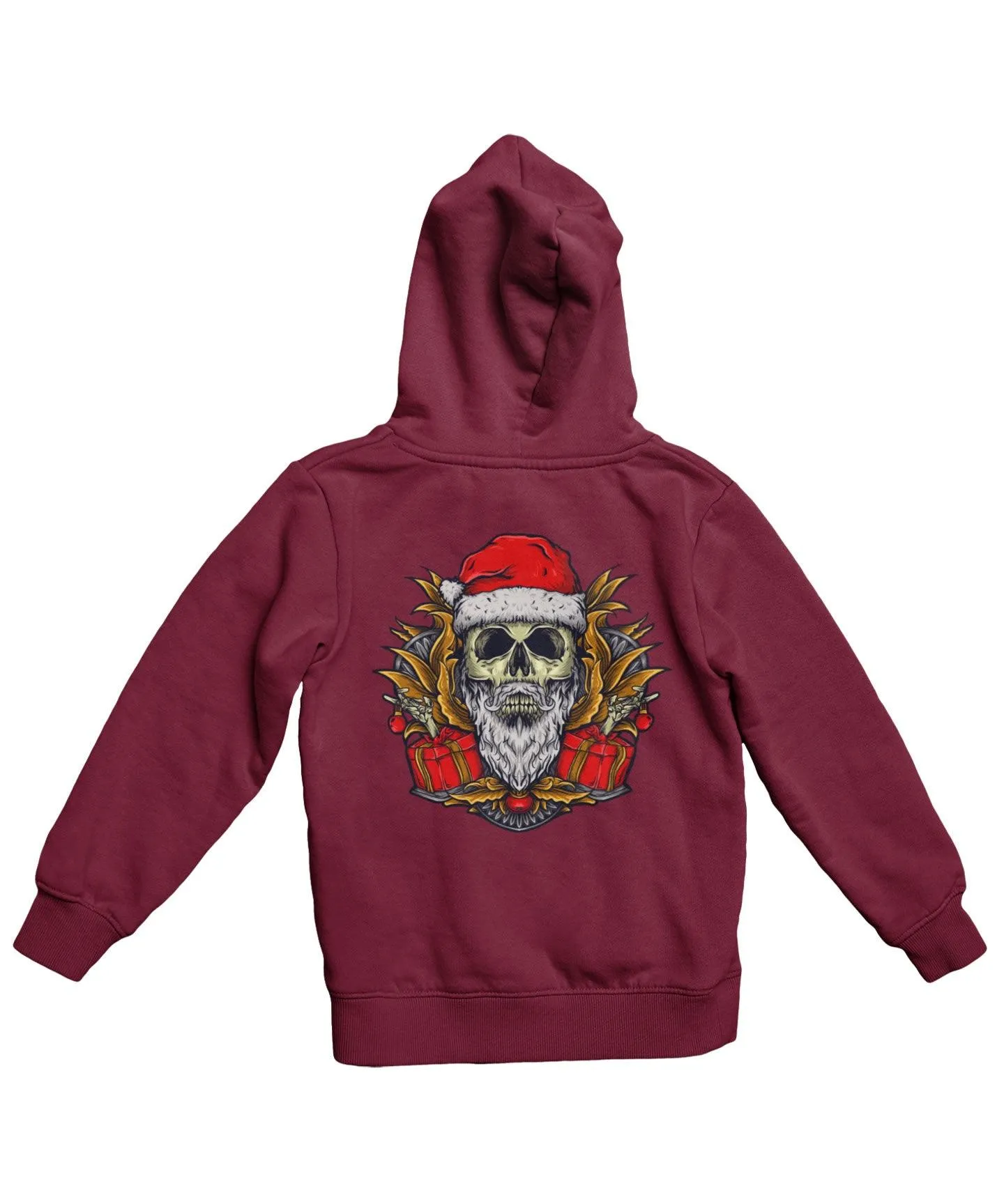 Skull Santa Back Printed Christmas Hoodie