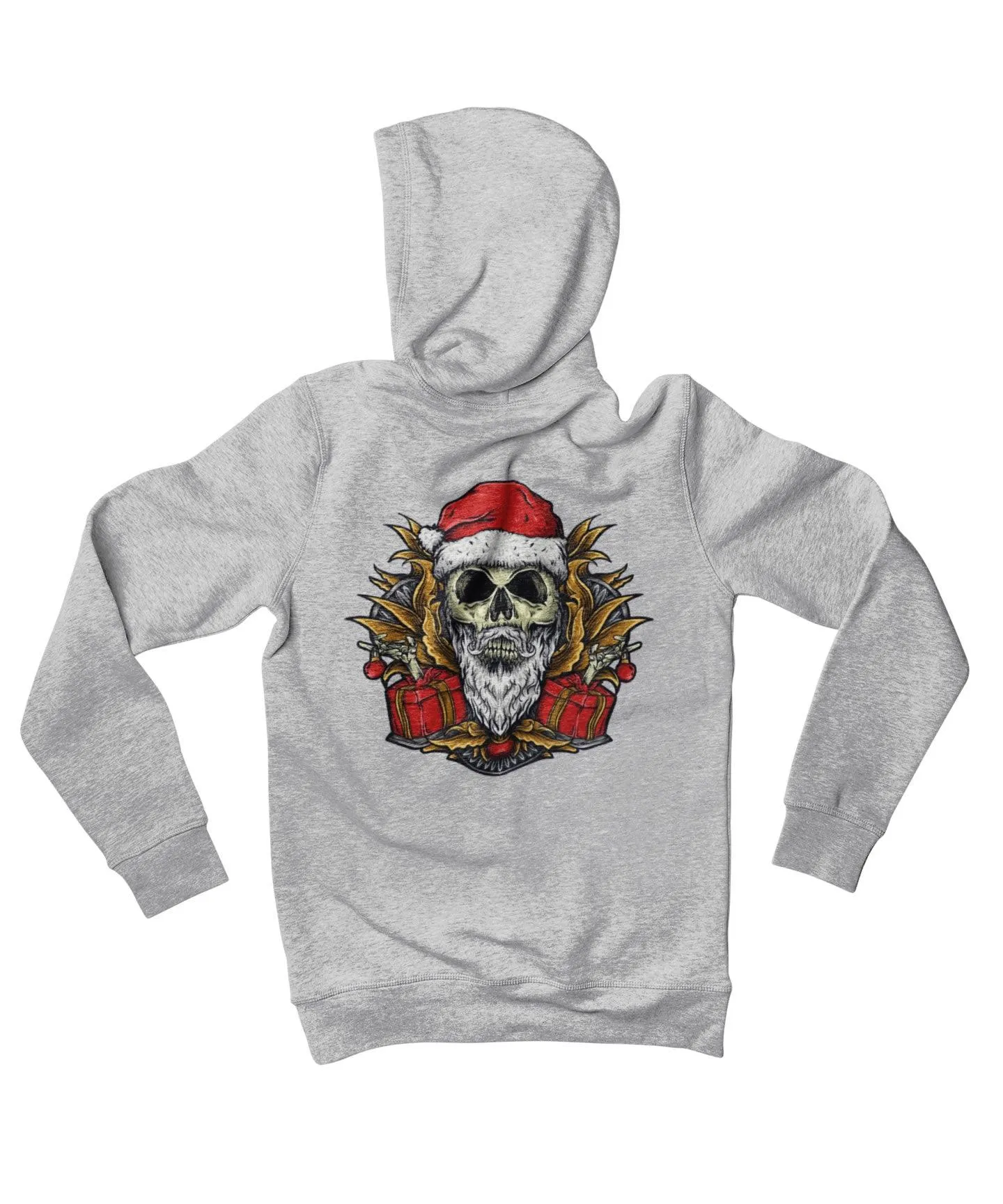 Skull Santa Back Printed Christmas Hoodie