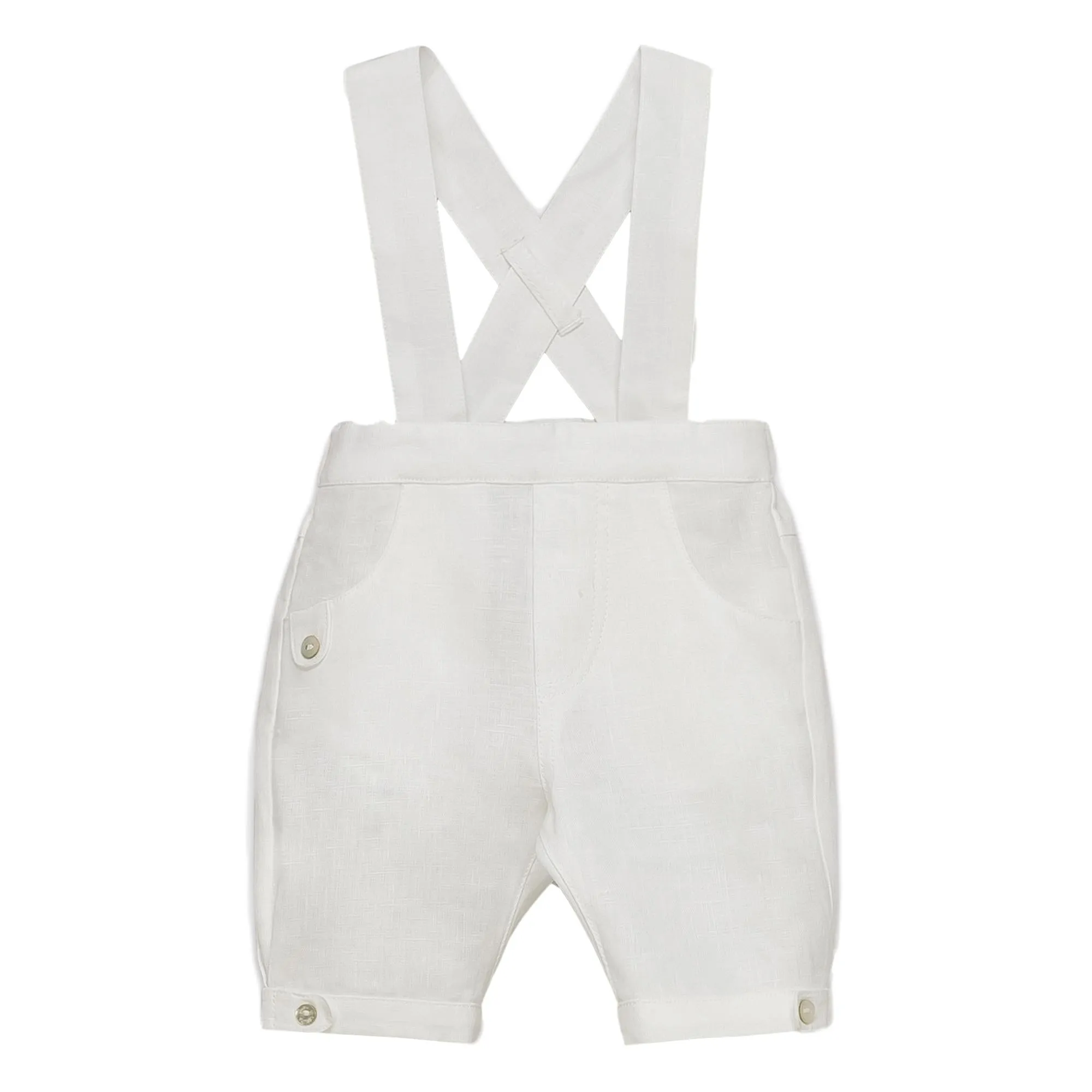 Tartine Pantalon11 Linen Bermuda with Suspenders