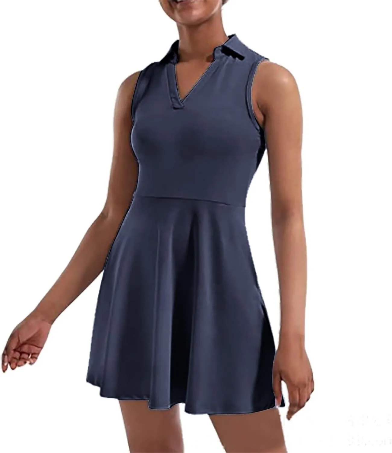 Tennis Dress Athletic Dress for Women Workout Dress with Built in Shorts and Bra Cutout Plus Size Dresses for Curvy Women