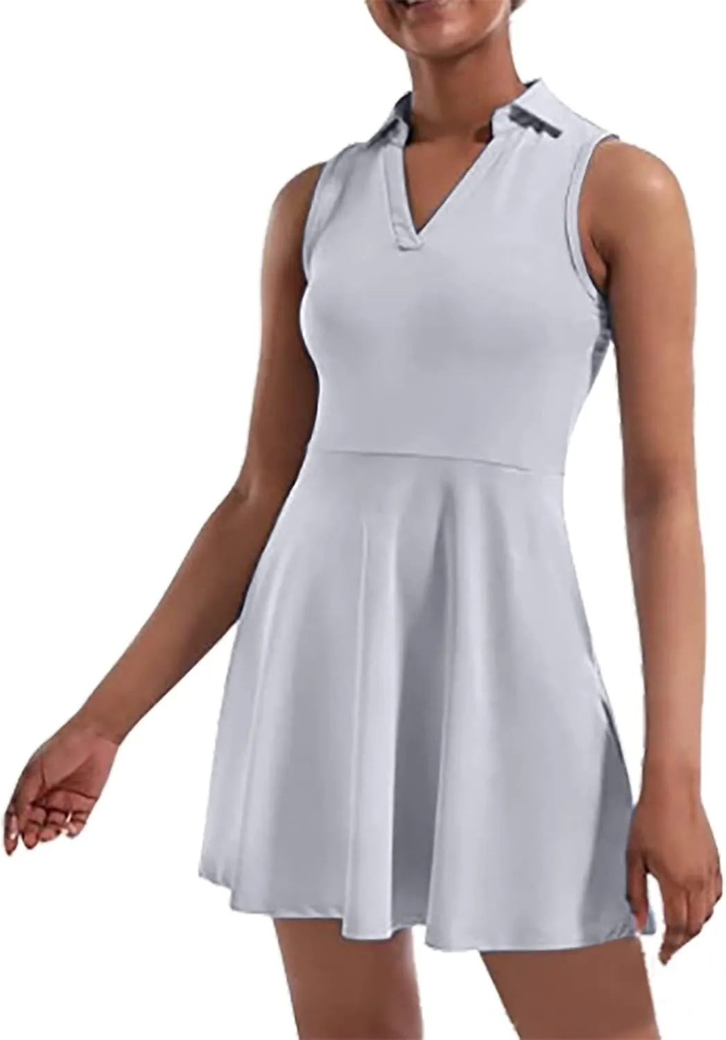 Tennis Dress Athletic Dress for Women Workout Dress with Built in Shorts and Bra Cutout Plus Size Dresses for Curvy Women