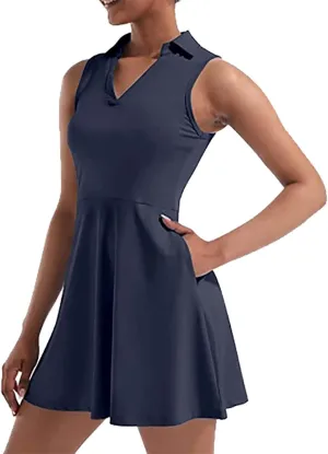 Tennis Dress Athletic Dress for Women Workout Dress with Built in Shorts and Bra Cutout Plus Size Dresses for Curvy Women