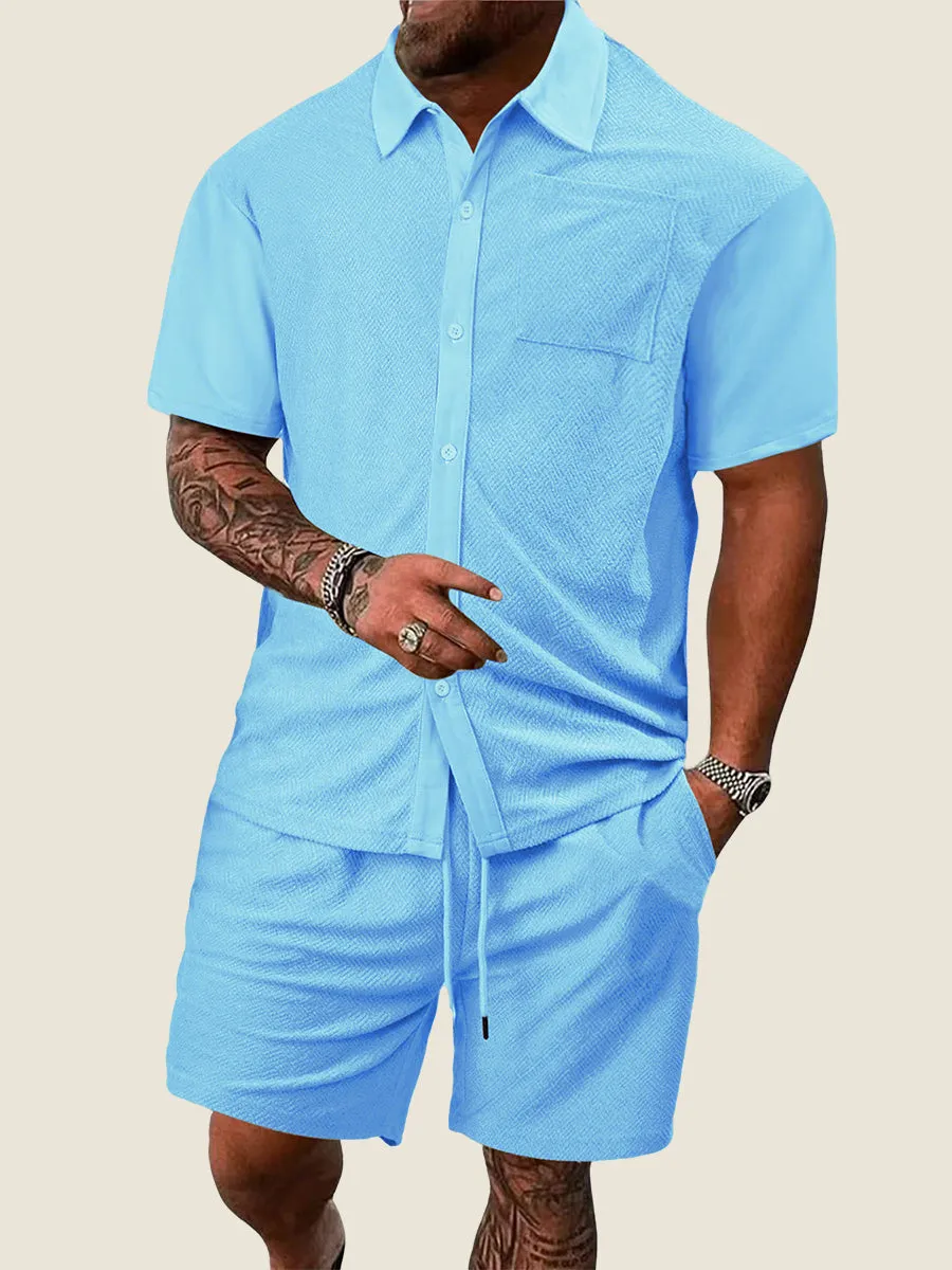 Terry Jacquard Short Sleeve Shirt