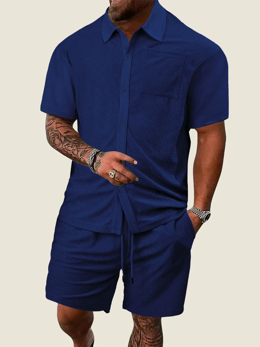 Terry Jacquard Short Sleeve Shirt