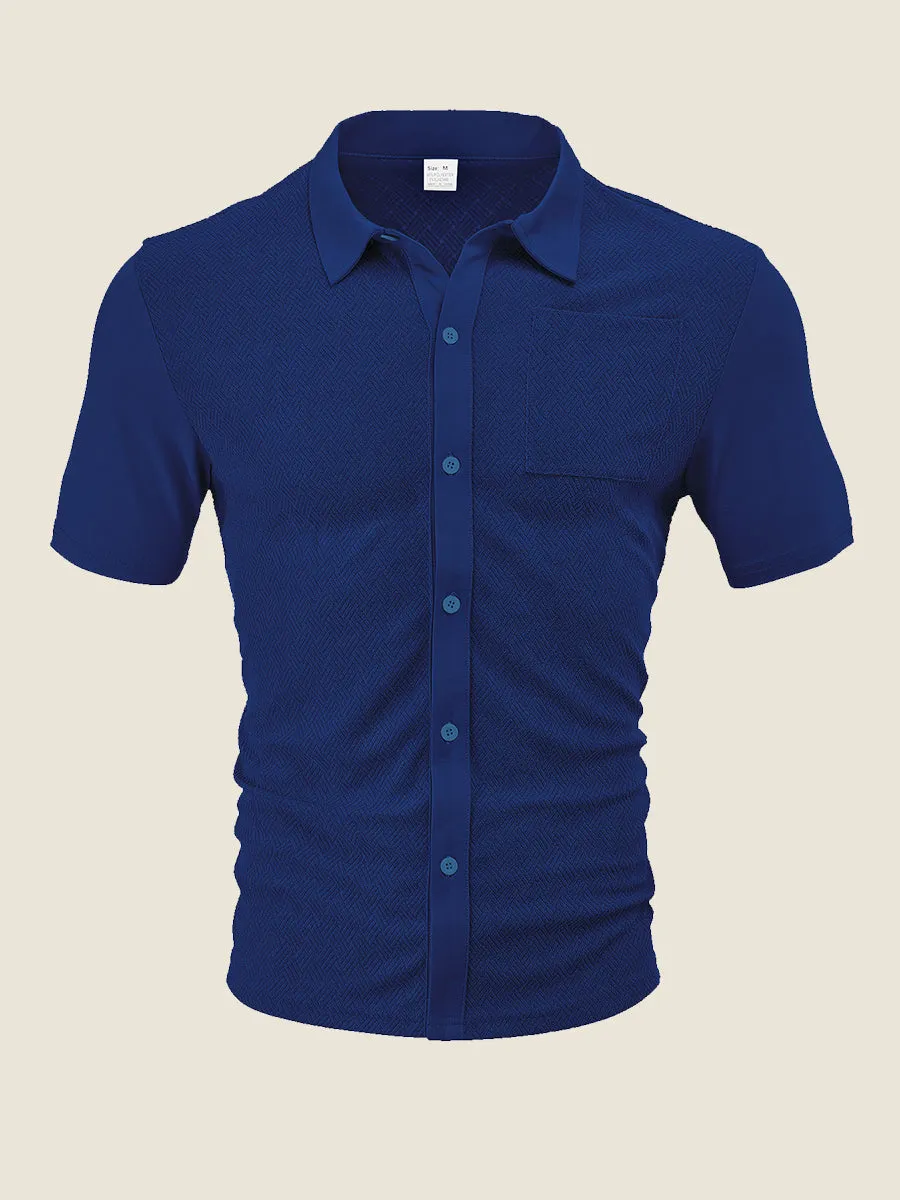Terry Jacquard Short Sleeve Shirt