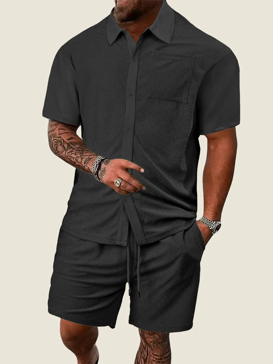 Terry Jacquard Short Sleeve Shirt
