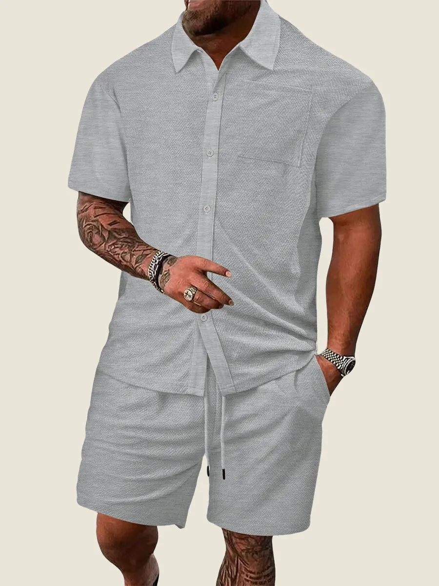 Terry Jacquard Short Sleeve Shirt