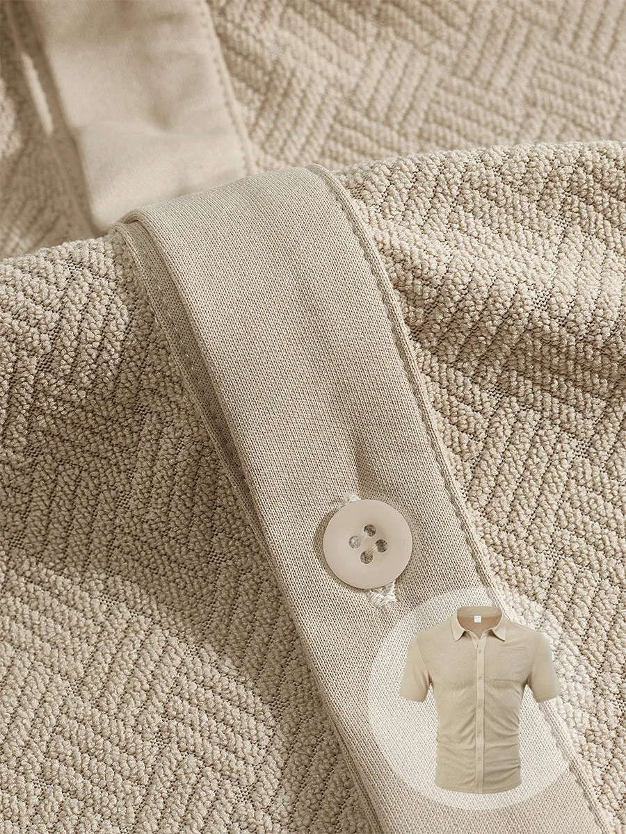 Terry Jacquard Short Sleeve Shirt
