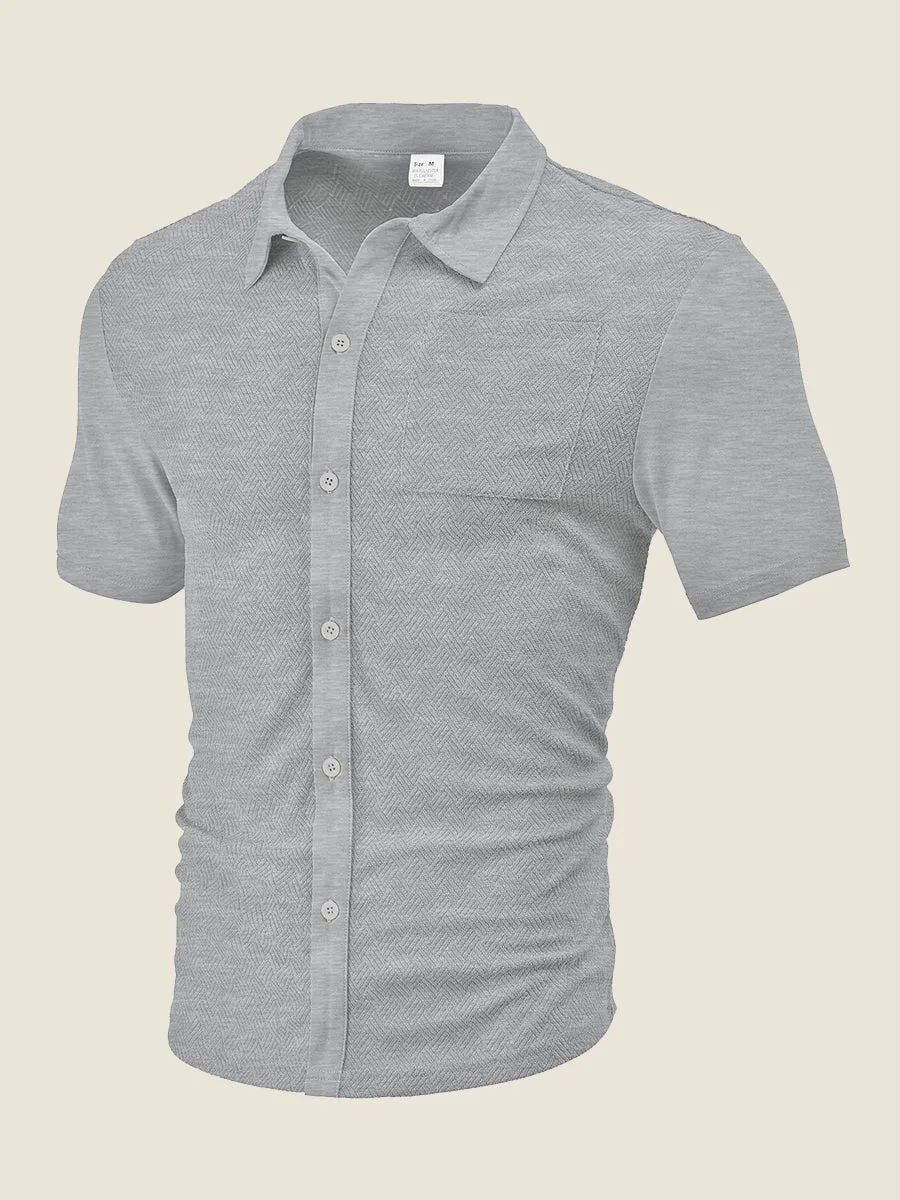 Terry Jacquard Short Sleeve Shirt