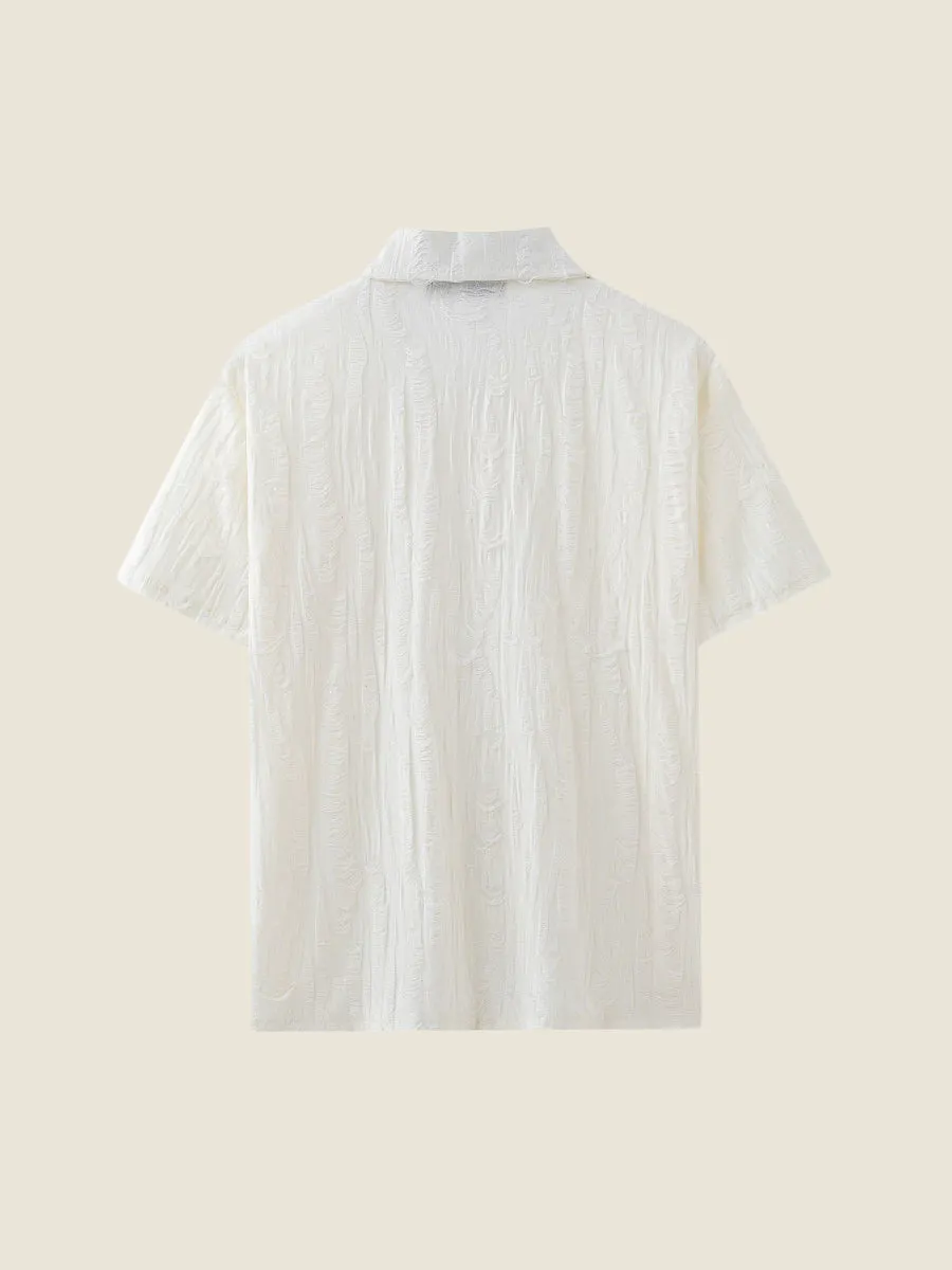 Textured Jacquard Short Sleeve Shirt
