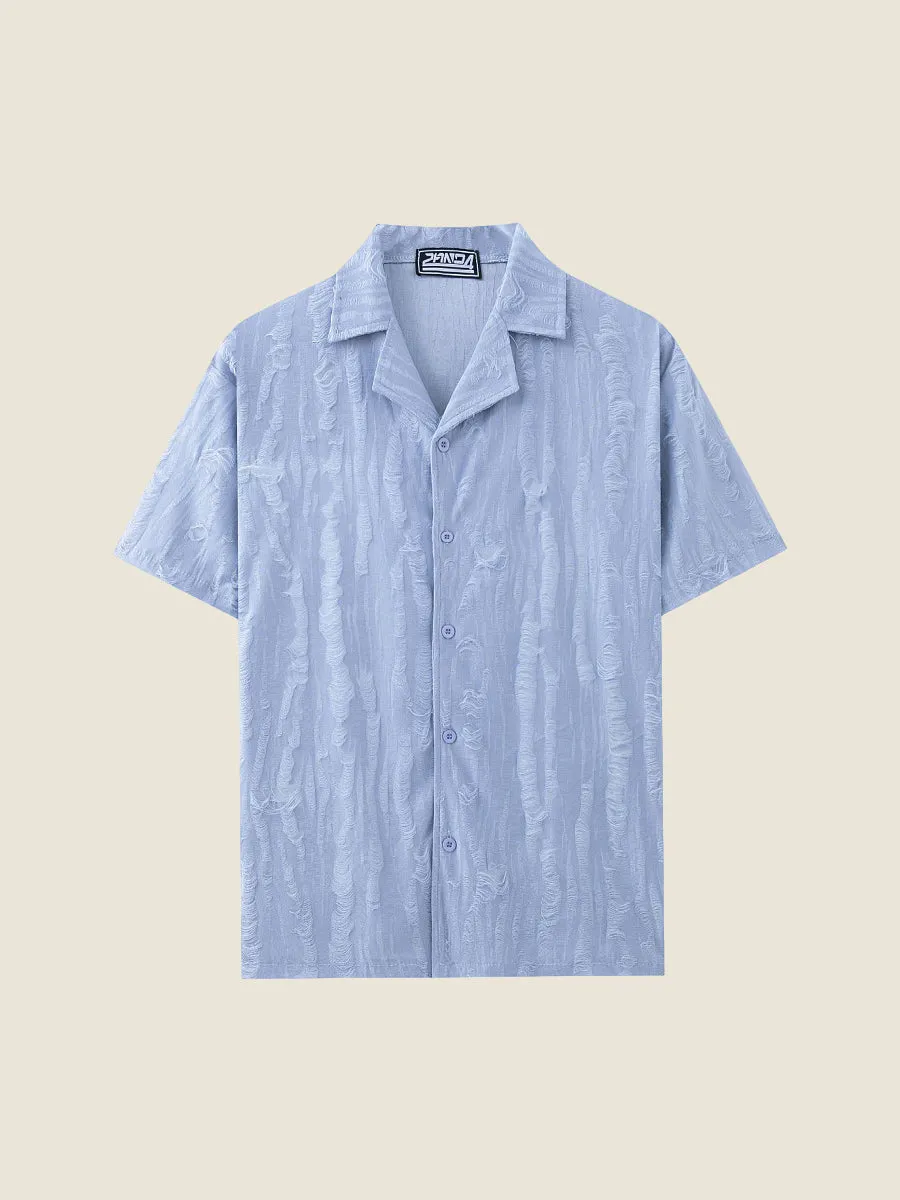 Textured Jacquard Short Sleeve Shirt