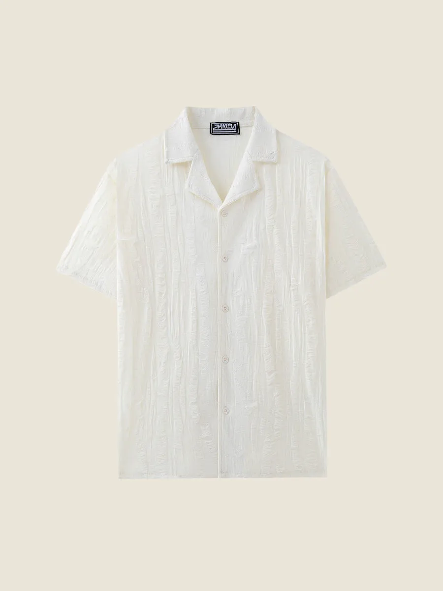 Textured Jacquard Short Sleeve Shirt