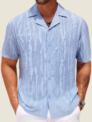 Textured Jacquard Short Sleeve Shirt