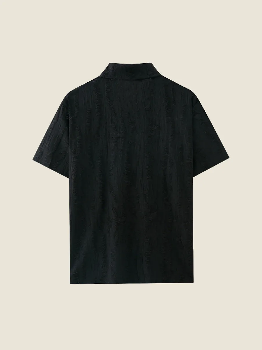 Textured Jacquard Short Sleeve Shirt