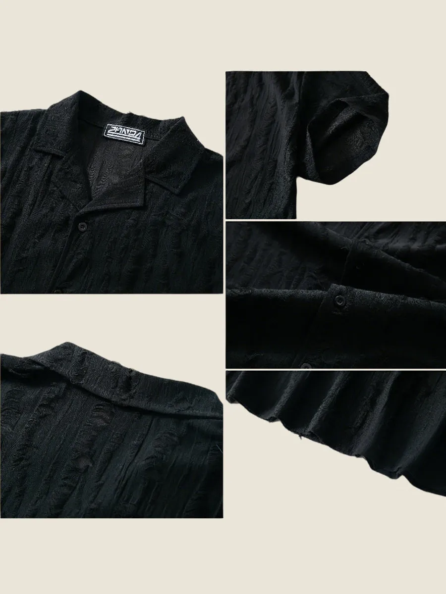 Textured Jacquard Short Sleeve Shirt