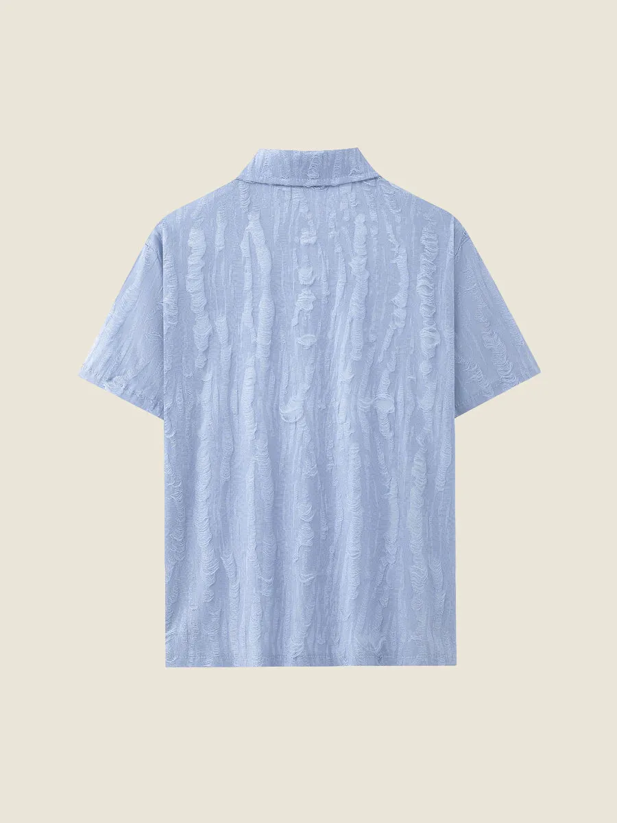Textured Jacquard Short Sleeve Shirt