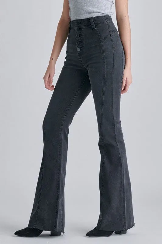 The Jessica Jeans: High Rise Stretchy Denim Flare Jeans