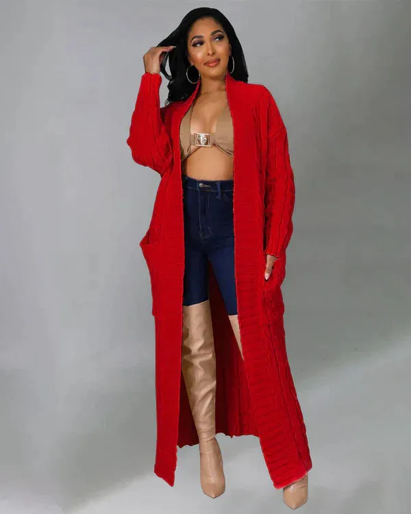 Theodora - V-neck Casual Long Cardigan