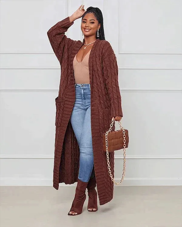 Theodora - V-neck Casual Long Cardigan