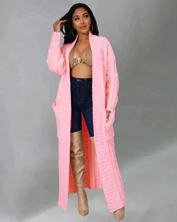 Theodora - V-neck Casual Long Cardigan