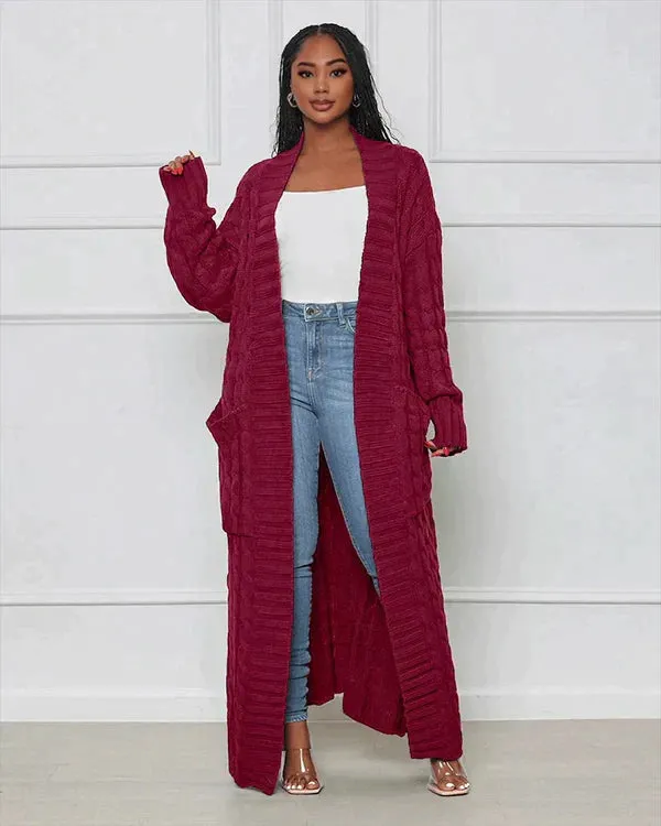 Theodora - V-neck Casual Long Cardigan
