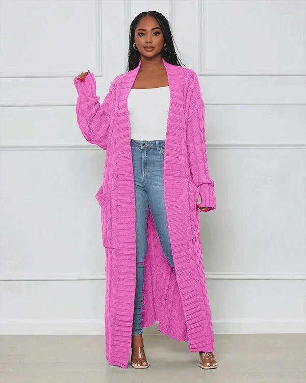 Theodora - V-neck Casual Long Cardigan