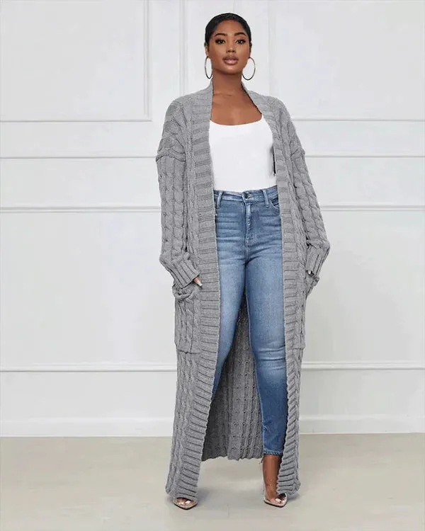 Theodora - V-neck Casual Long Cardigan