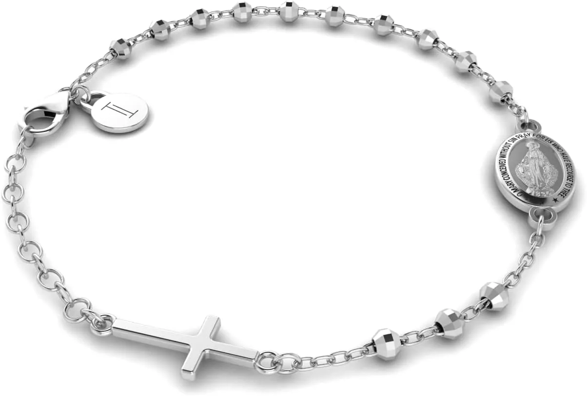 TURQNTAUPE 925 Sterling Silver Bead Station Bracelet for Women & Girls - everyday wear gifts for her