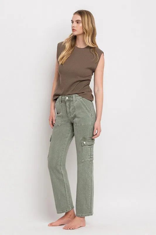 Vervet | High Rise Cargo Straight Jeans