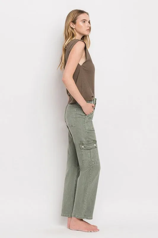 Vervet | High Rise Cargo Straight Jeans