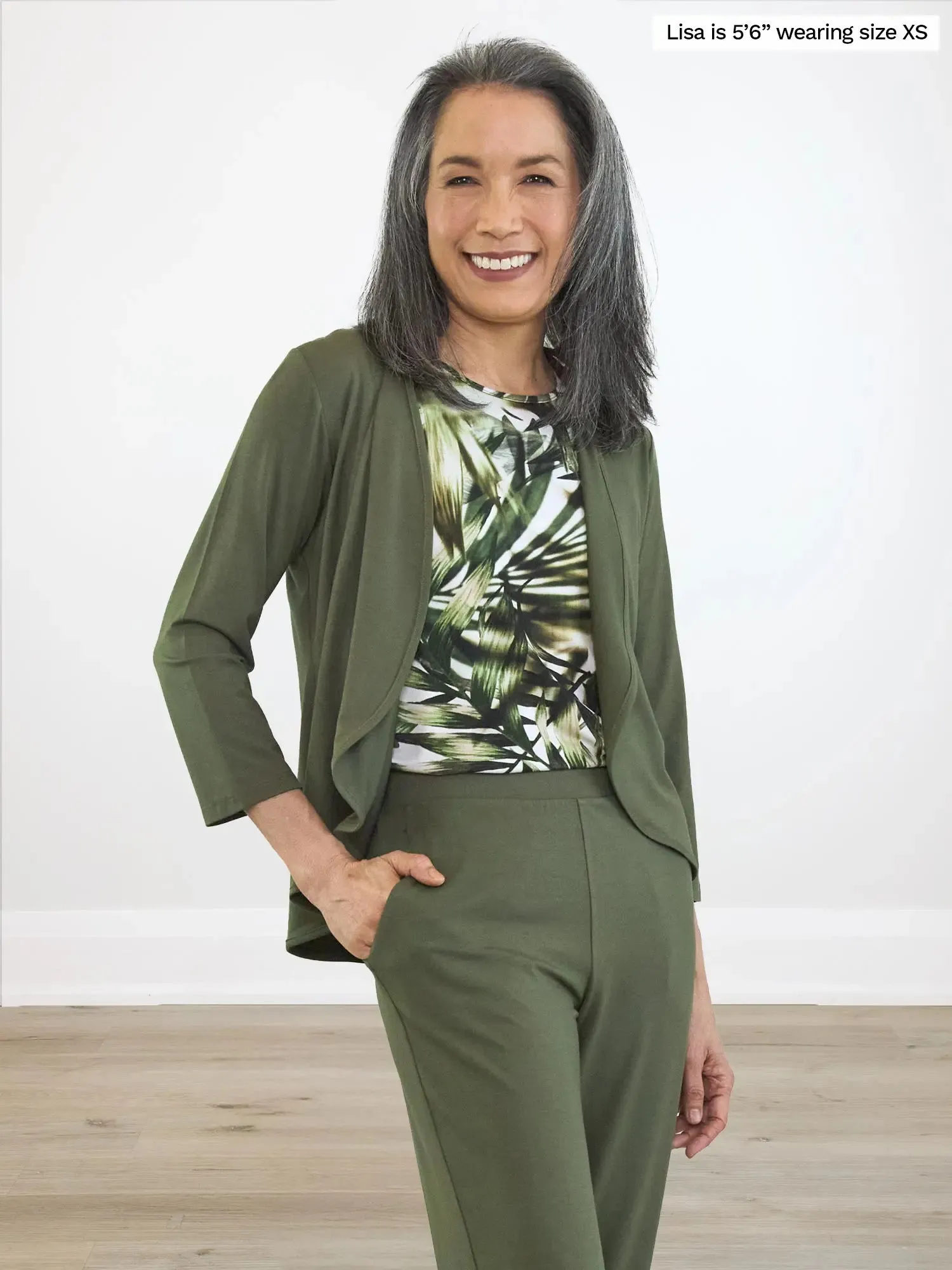 Wesley cropped waterfall cardigan