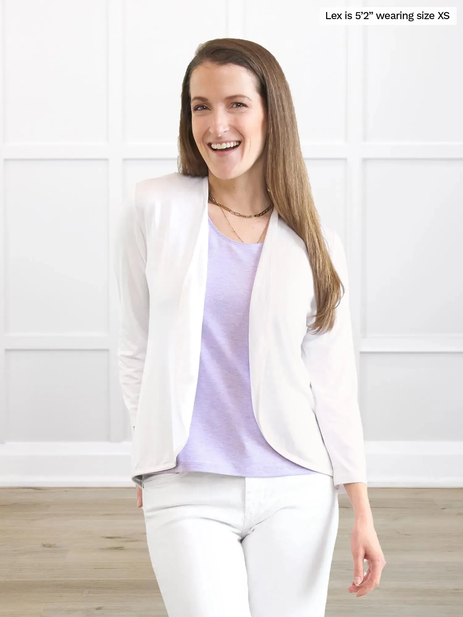Wesley cropped waterfall cardigan