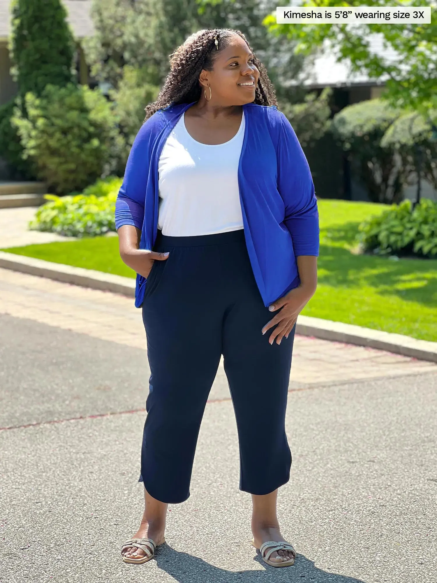 Wesley cropped waterfall cardigan
