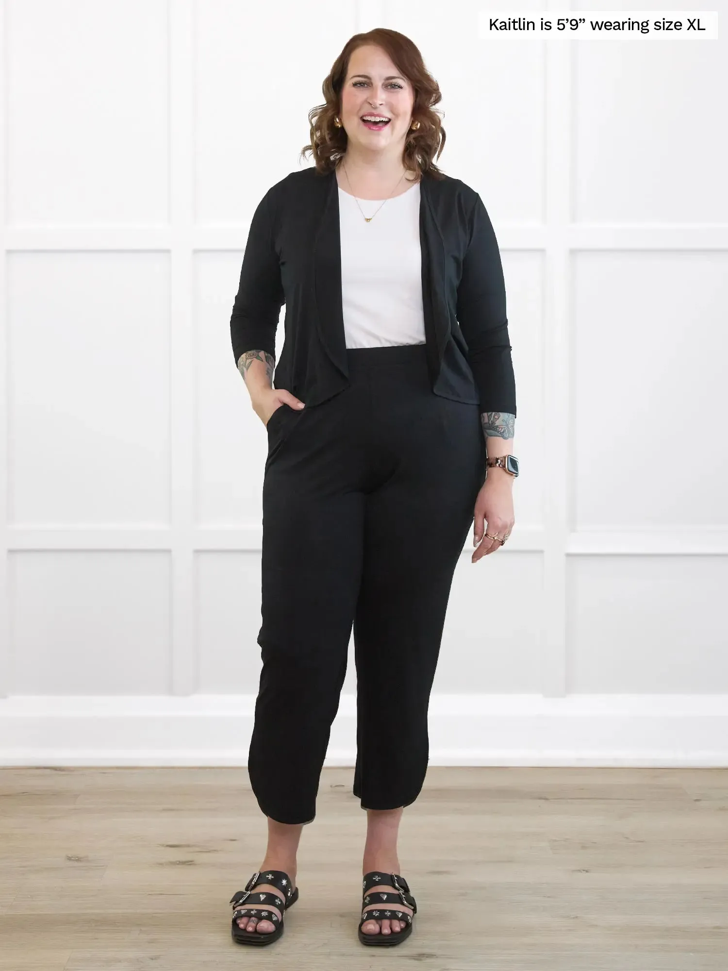 Wesley cropped waterfall cardigan