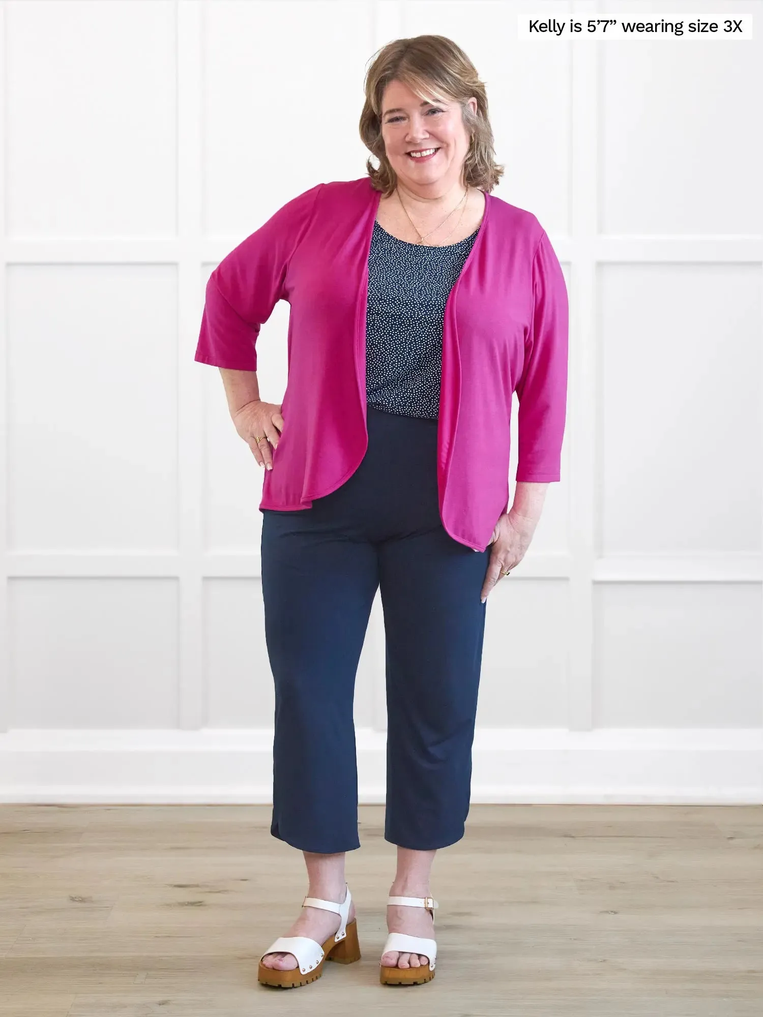 Wesley cropped waterfall cardigan