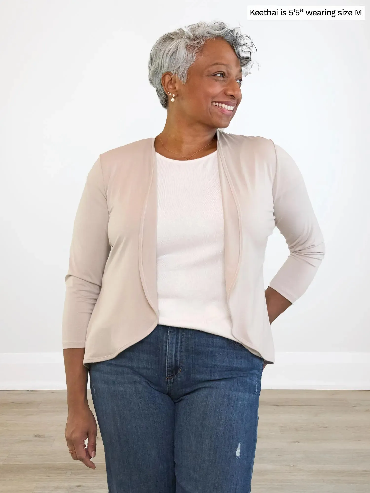 Wesley cropped waterfall cardigan